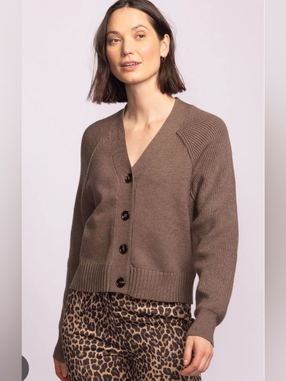 NWT Pink Martini Brown Monterey Cardigan XS